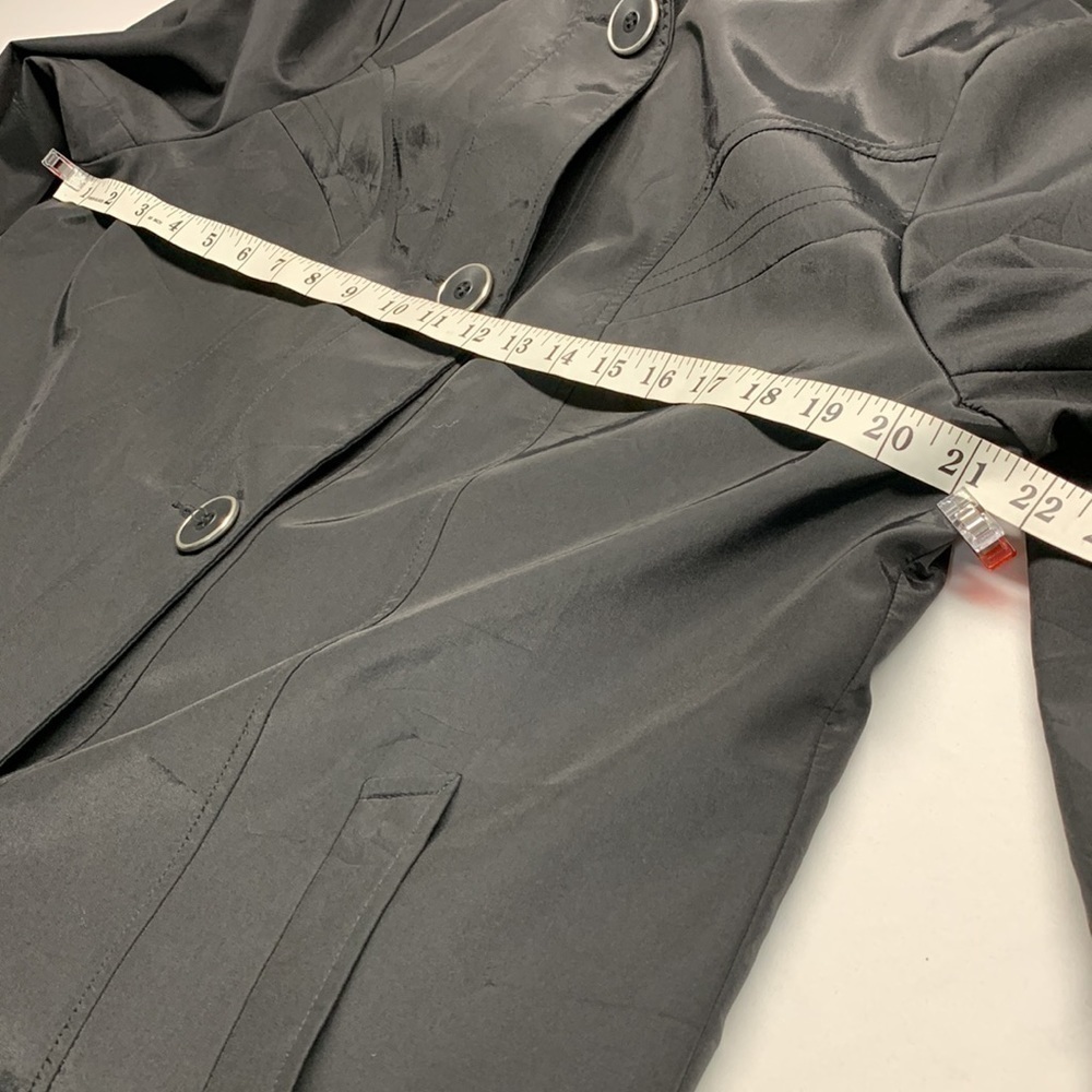 Cleo Petites Trench Coat with Removable Hood Colour Black Size Large - Picture 10 of 14